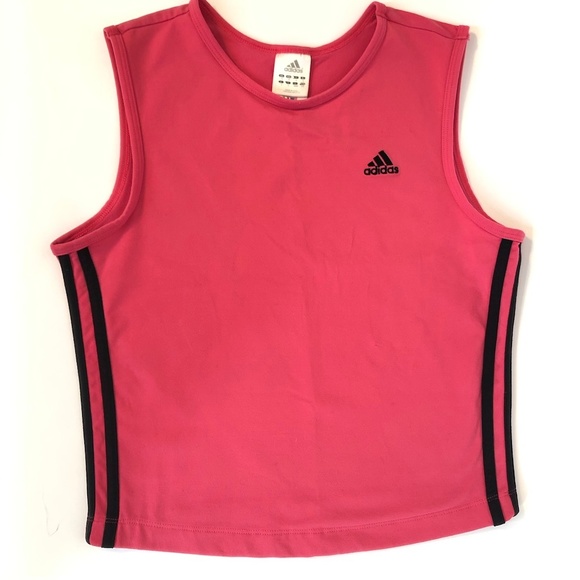 adidas Tops - Adidas Athletic Crop Top Pink with Black Stripes